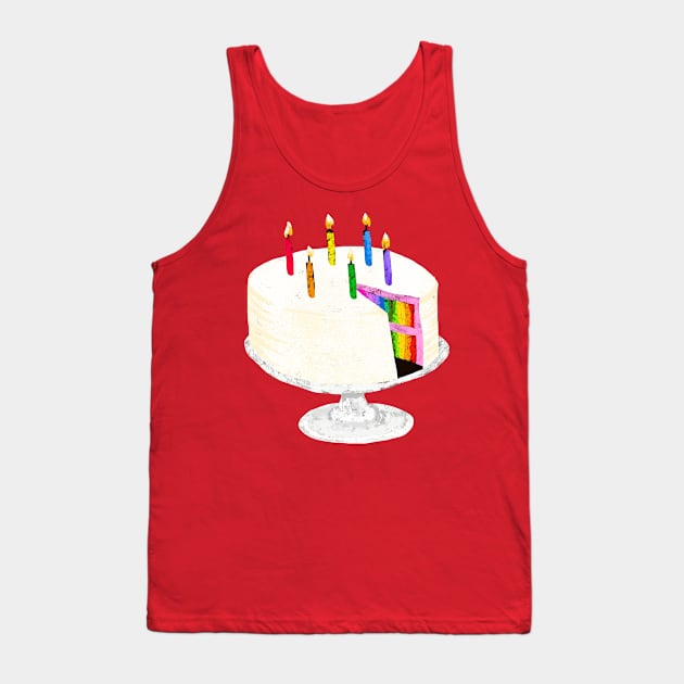 Rainbow Birthday Cake Tank Top by pastanaut